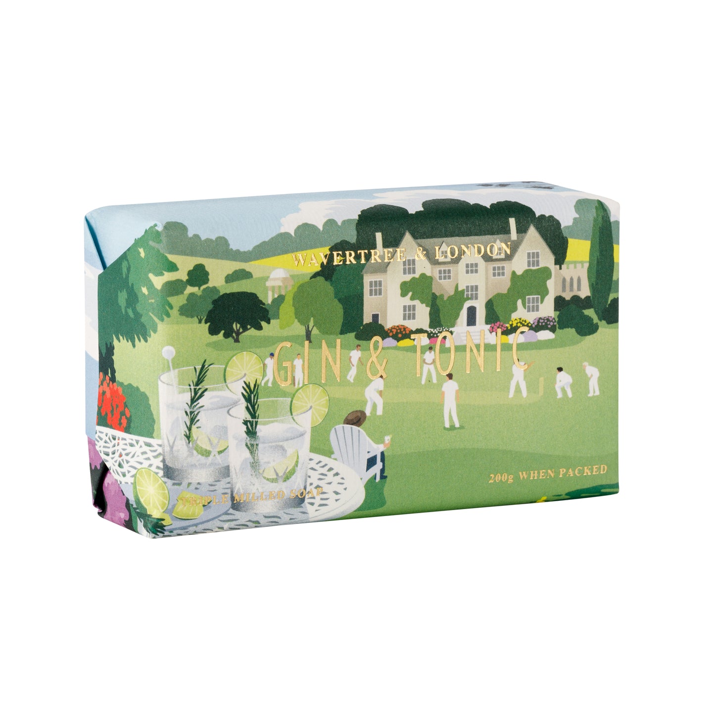 Wavertree & London Gin & Tonic Soap Bar | Moisturizing, Shea Butter, Triple-Milled | Gentle for Sensitive Skin