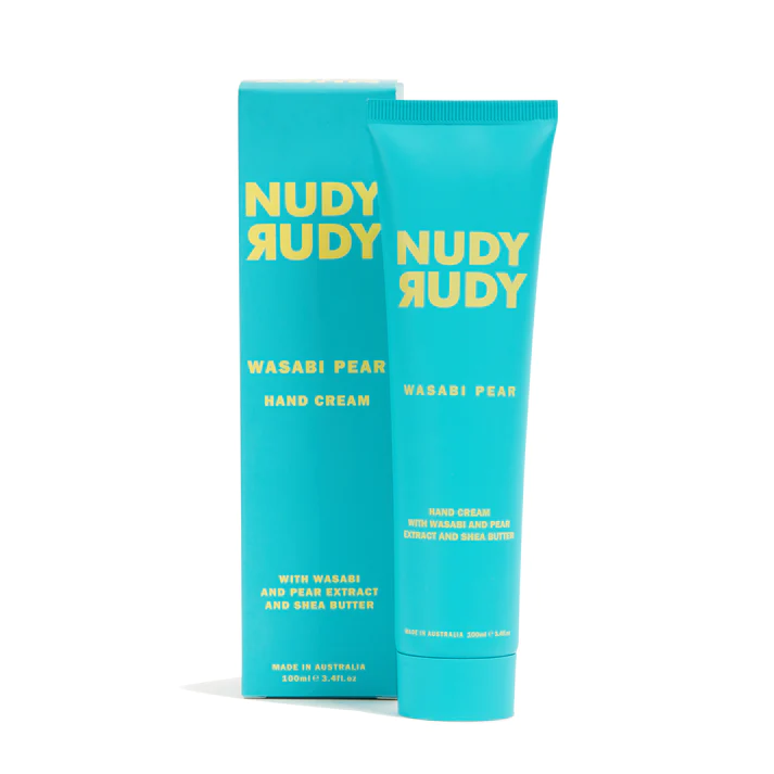Nudy Rudy Wasabi Pear Hand Cream | Organic Shea Butter | Non-Greasy Lotion | Natural Ingredient Skin Care