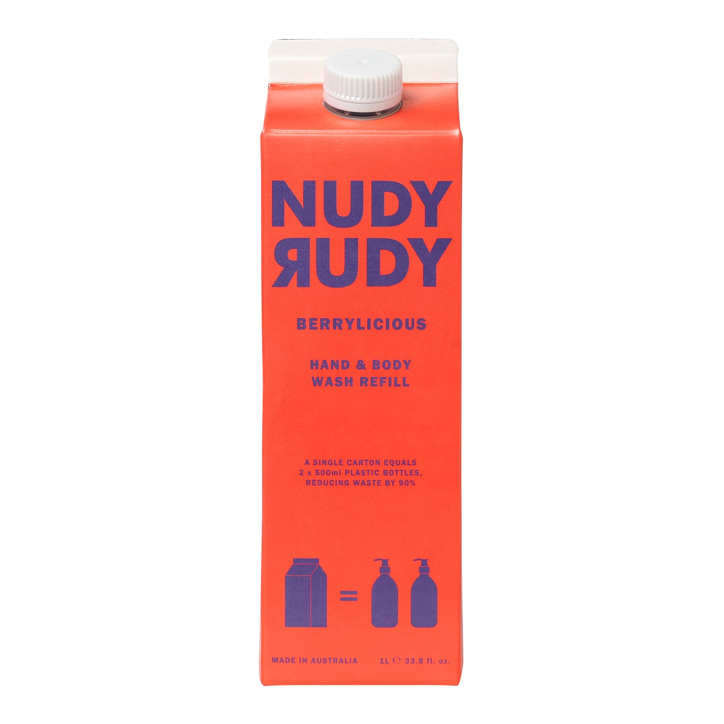 Nudy Rudy Berrylicious Hand & Body Wash 1L Refill