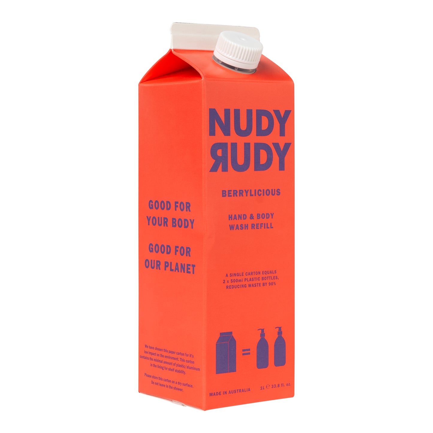 Nudy Rudy Berrylicious Hand & Body Wash 1L Refill