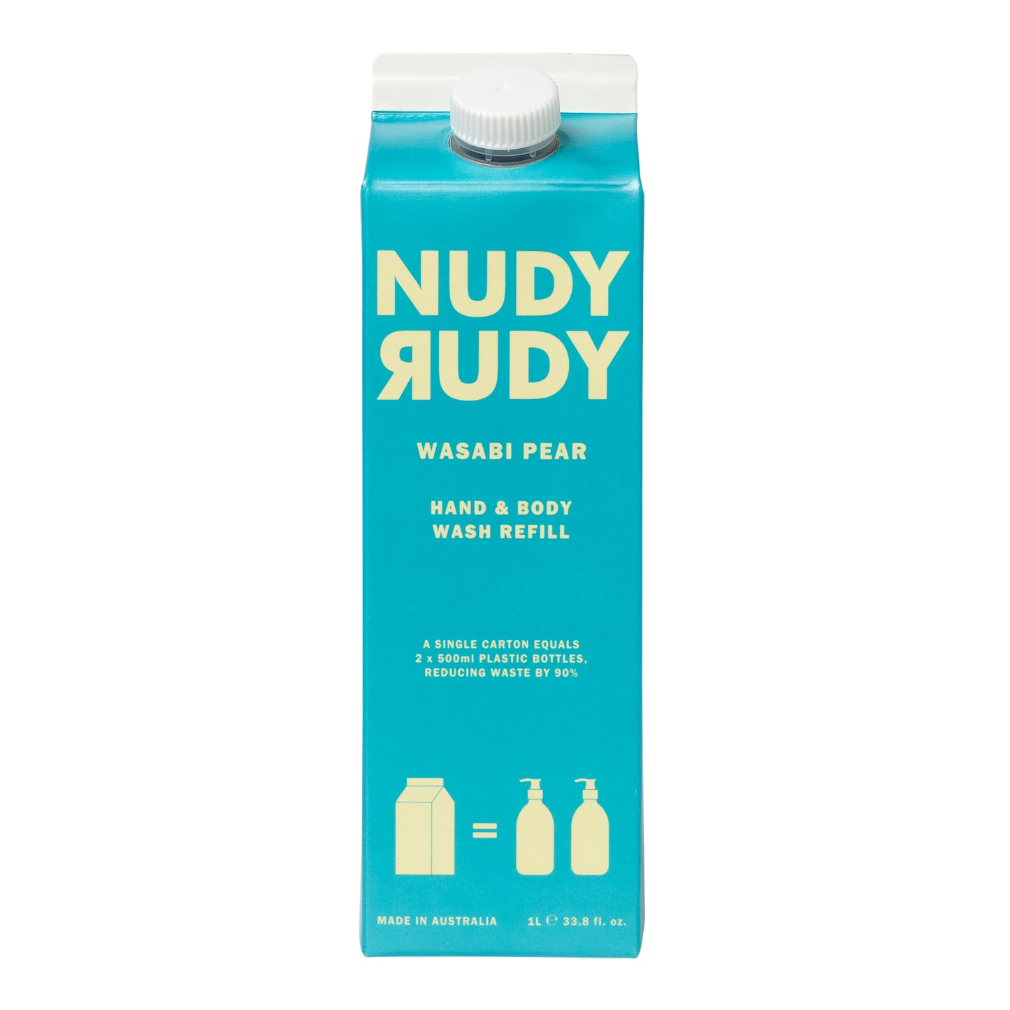 Nudy Rudy Wasabi Pear Hand & Body Wash 1L Refill