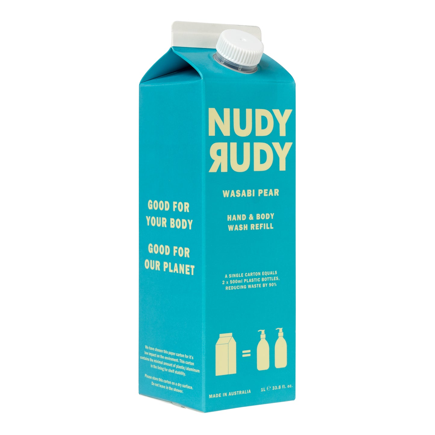Nudy Rudy Wasabi Pear Hand & Body Wash 1L Refill