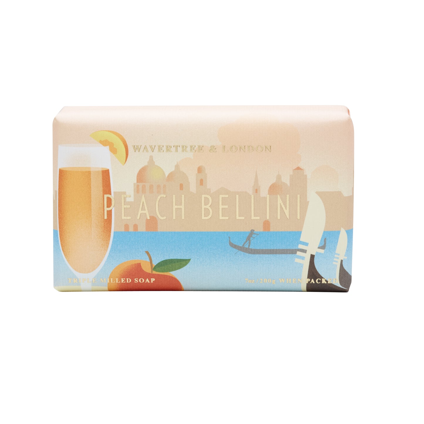 Wavertree & London Peach Bellini Soap Bar | Moisturizing, Shea Butter, Triple-Milled | Gentle for Sensitive Skin