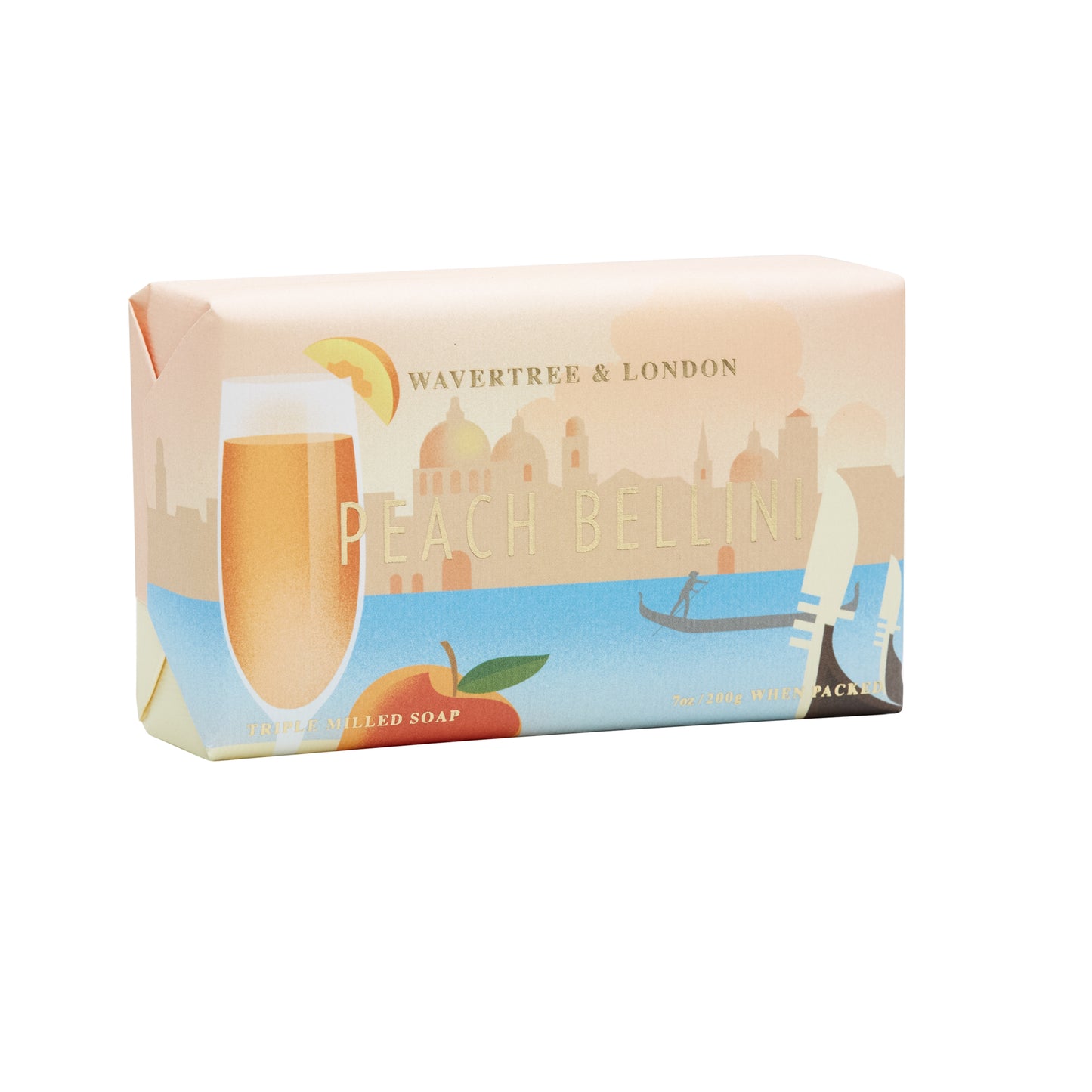 Wavertree & London Peach Bellini Soap Bar | Moisturizing, Shea Butter, Triple-Milled | Gentle for Sensitive Skin