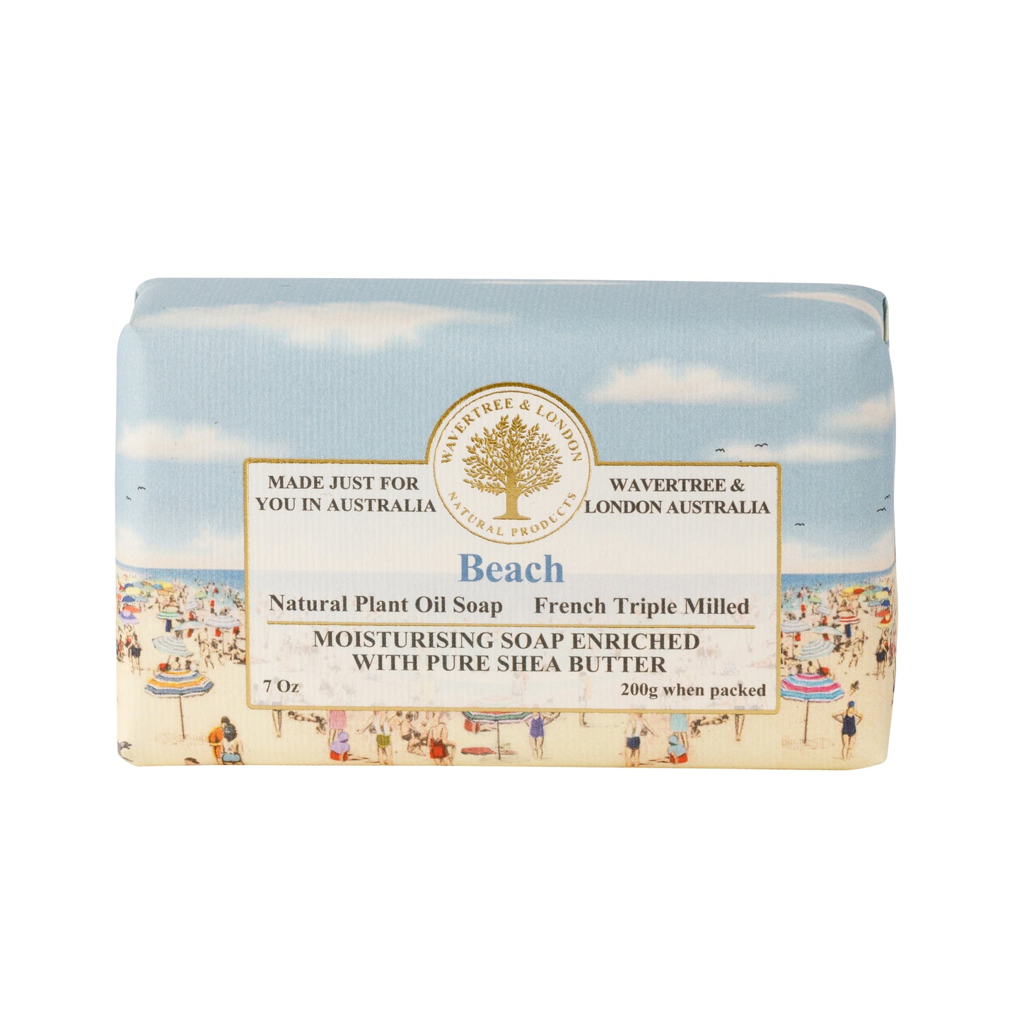 Wavertree & London Natural Classic Soap | Moisturising Triple-Milled Bar with Shea Butter