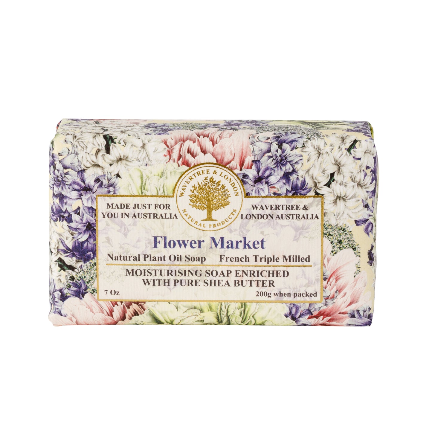 Wavertree & London Natural Classic Soap | Moisturising Triple-Milled Bar with Shea Butter