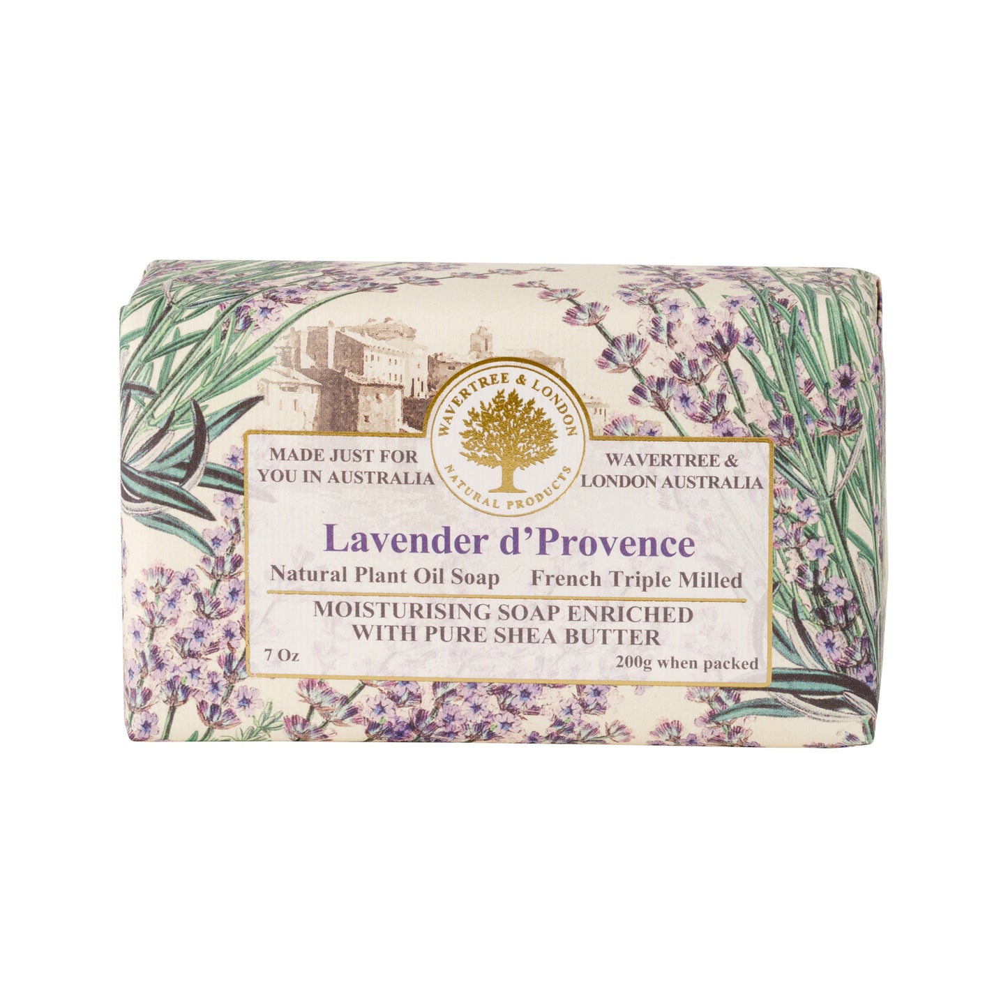 Wavertree & London Natural Classic Soap | Moisturising Triple-Milled Bar with Shea Butter
