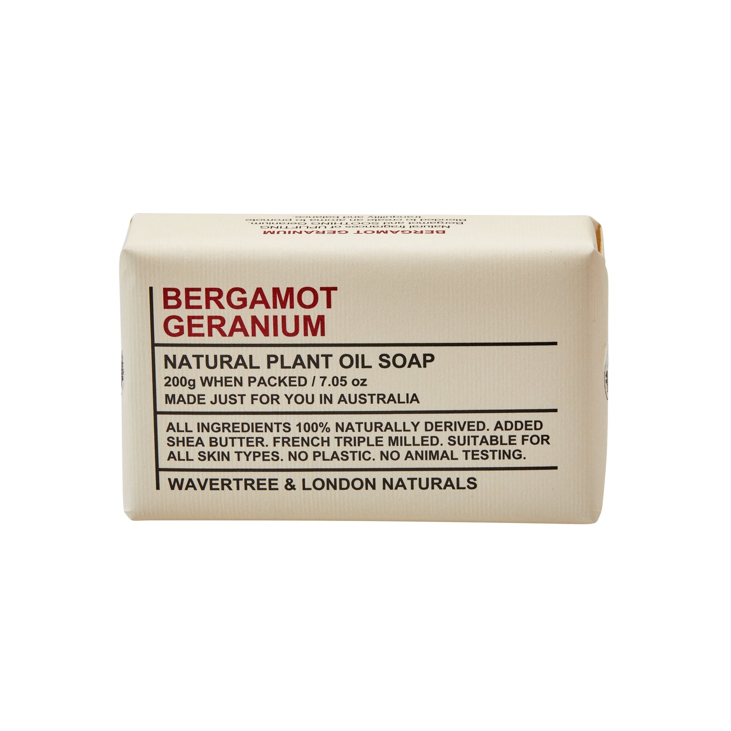 Wavertree & London Bergamot & Geranium Soap Bar