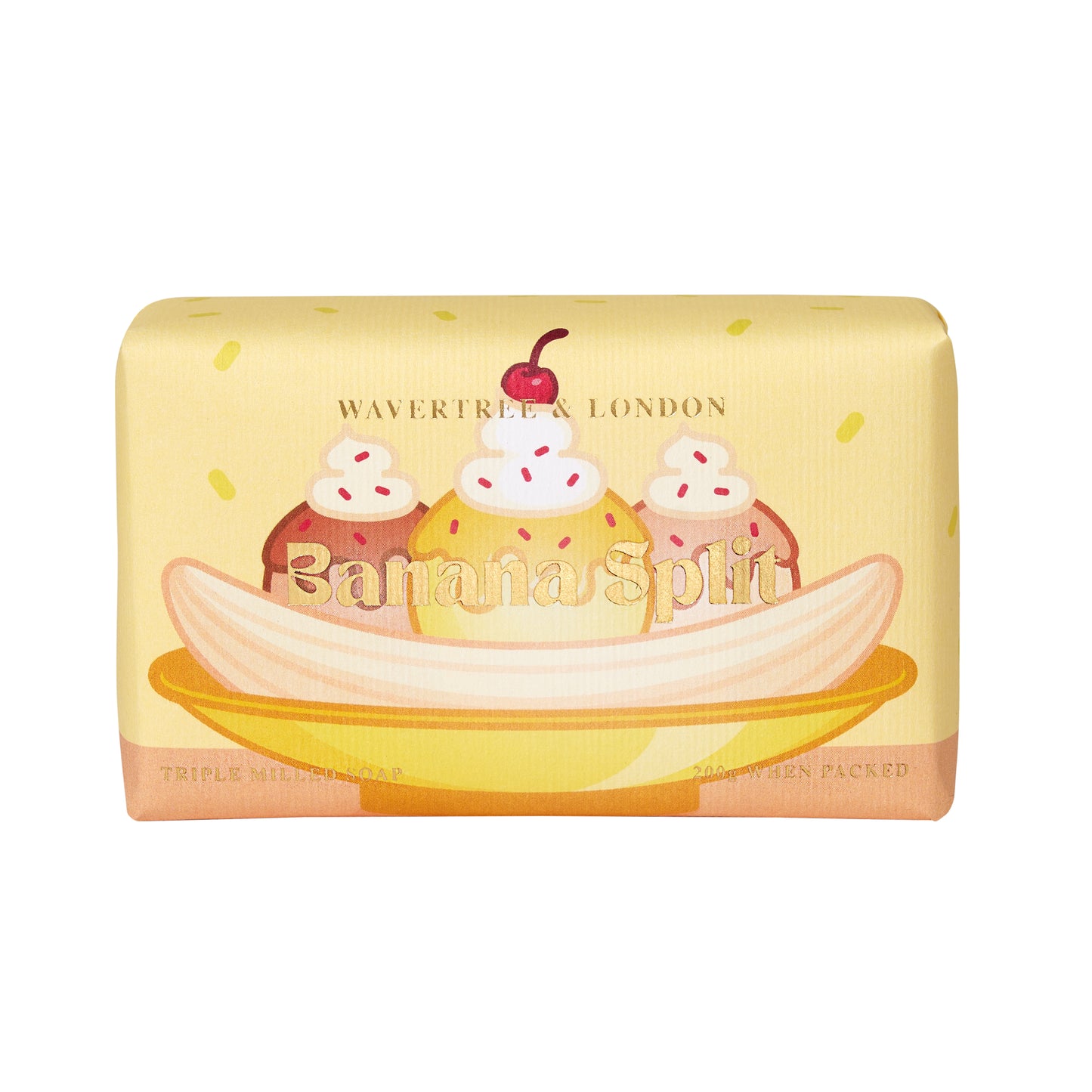 Wavertree & London Banana Split Soap Bar | Moisturizing Triple-Milled Bar with Shea Butter