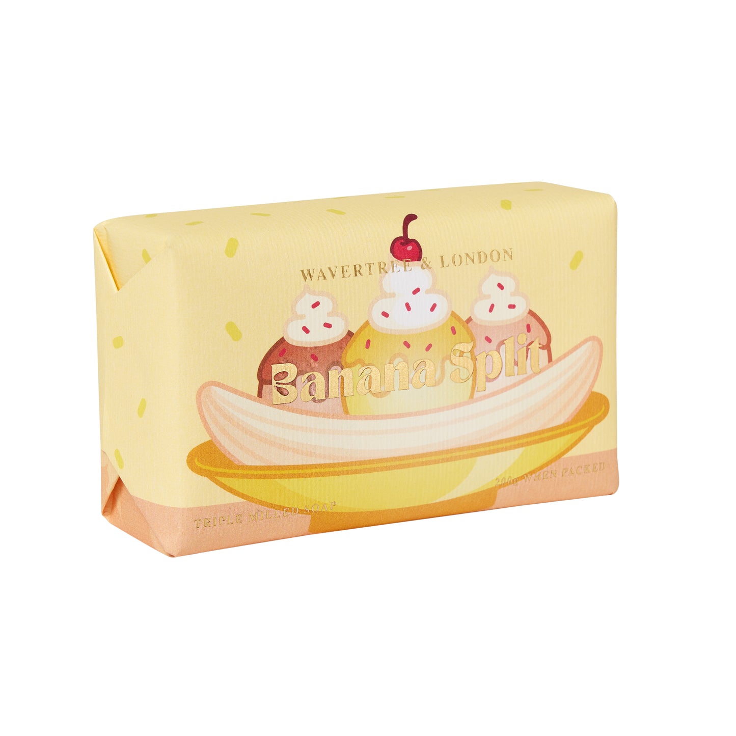 Wavertree & London Banana Split Soap Bar | Moisturizing Triple-Milled Bar with Shea Butter