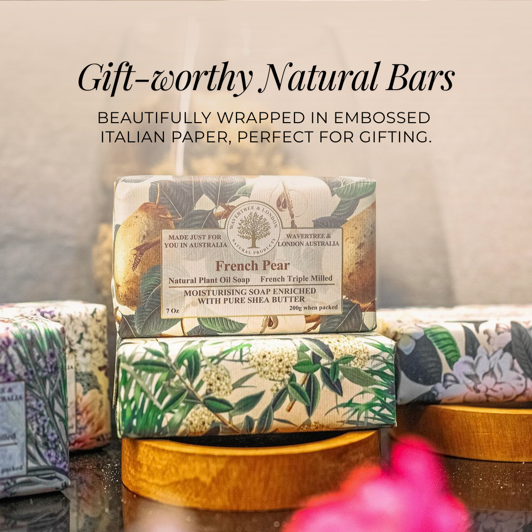 Wavertree & London Noir Soap Bar | Moisturising Triple-Milled Bar with Shea Butter | Gentle on Skin