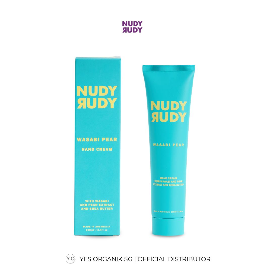 Nudy Rudy Wasabi Pear Hand Cream | Organic Shea Butter | Non-Greasy Lotion | Natural Ingredient Skin Care