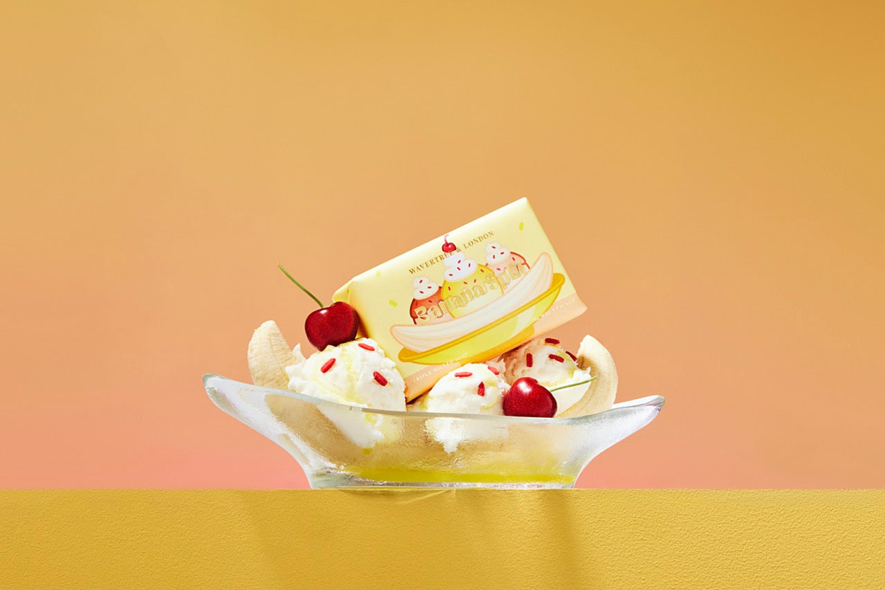 Wavertree & London Banana Split Soap Bar | Moisturizing Triple-Milled Bar with Shea Butter