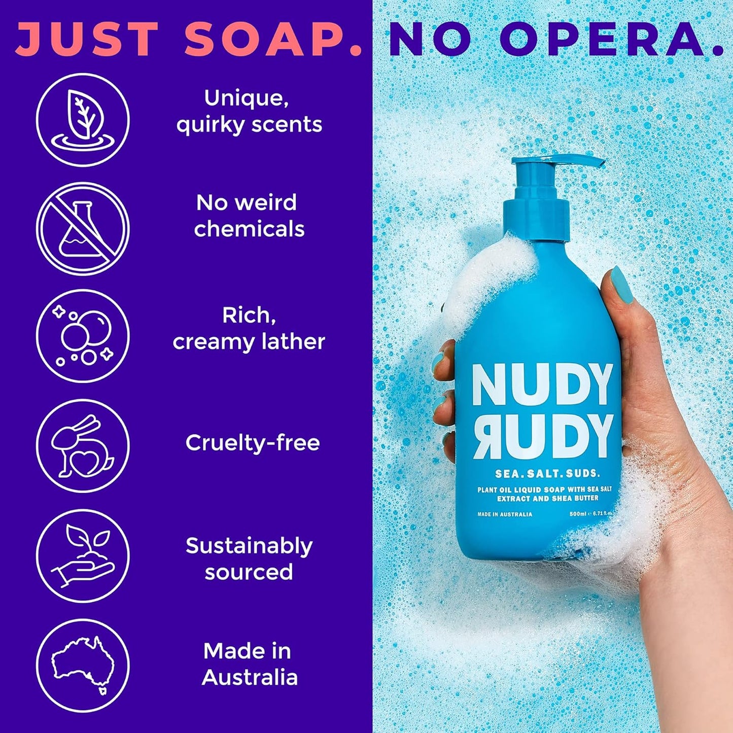 Nudy Rudy Hunny Bunny Manuka Honey Hand Wash | Aloe & Vitamin E | Moisturising & Suitable for All Skin Types