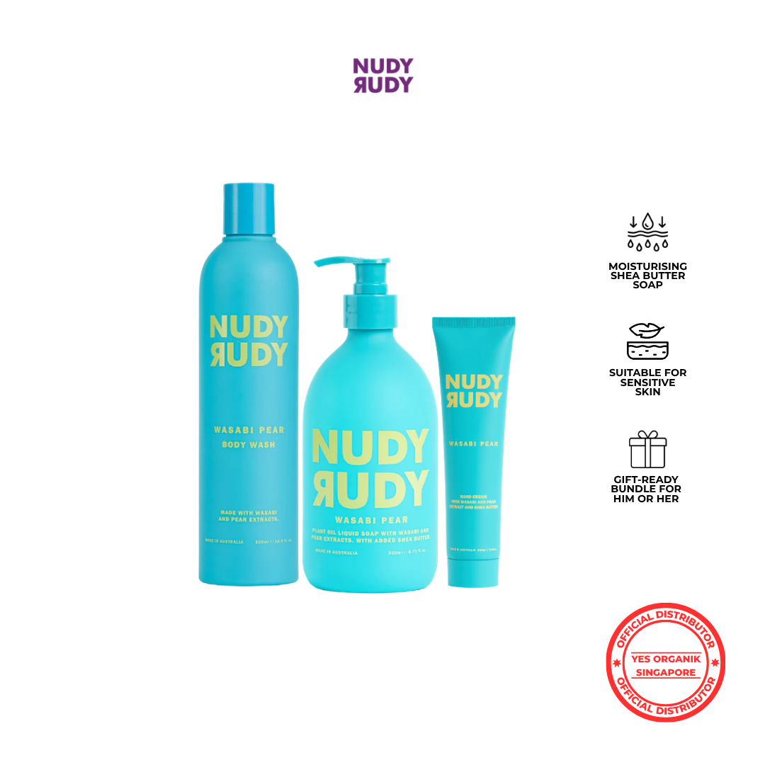 Nudy Rudy Wasabi Pear Care Set | Hand & Body Wash + Hand Cream