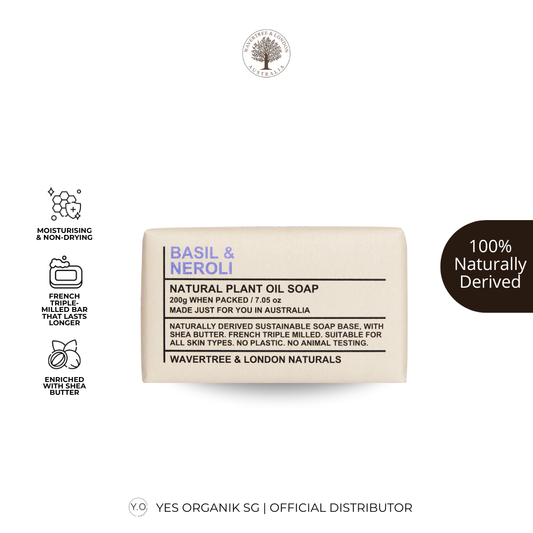 Wavertree & London Basil & Neroli Soap Bar | Moisturising Triple-Milled Bar with Shea Butter | 100% Naturally Derived