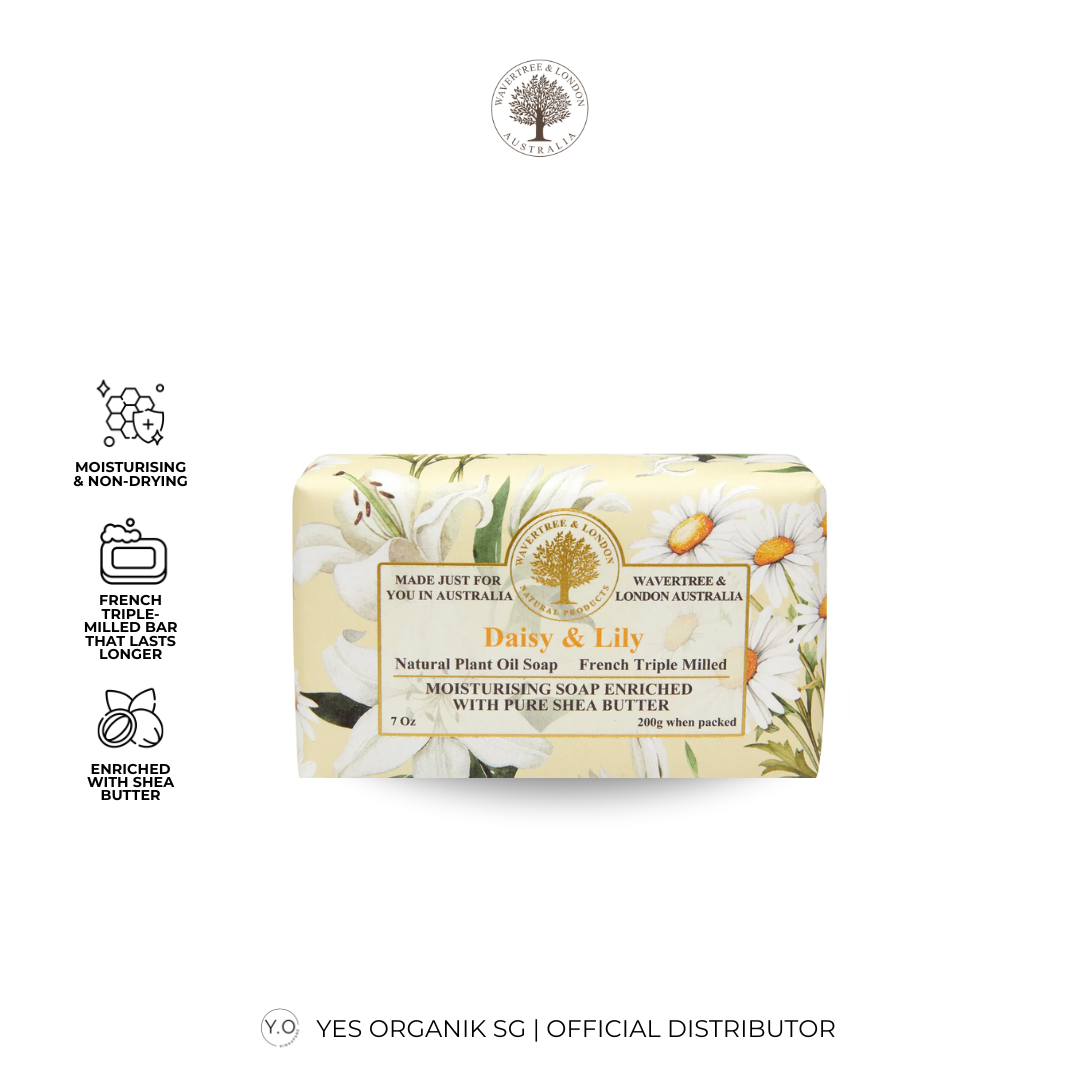 Wavertree & London Daisy & Lilly Soap Bar | Moisturising Triple-Milled Bar with Shea Butter | Gentle on Skin