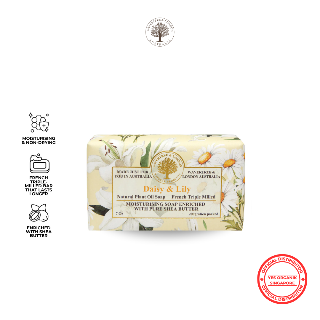 Wavertree & London Daisy & Lilly Soap Bar | Moisturising Triple-Milled Bar with Shea Butter | Gentle on Skin