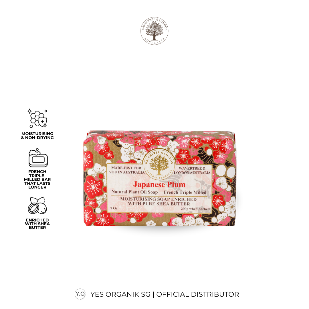 Wavertree & London Japanese Plum Soap Bar | Moisturising Triple-Milled Bar with Shea Butter | Gentle on Skin