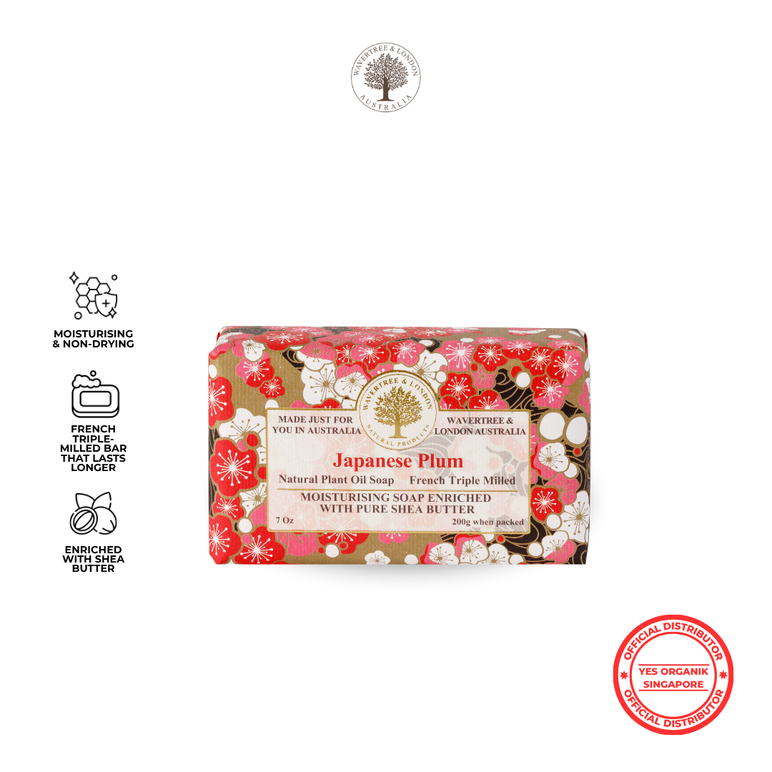 Wavertree & London Japanese Plum Soap Bar | Moisturising Triple-Milled Bar with Shea Butter | Gentle on Skin