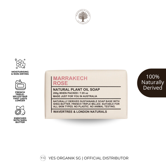 Wavertree & London Marrakech Rose Soap Bar | Moisturising Triple-Milled Bar with Shea Butter | 100% Naturally Derived