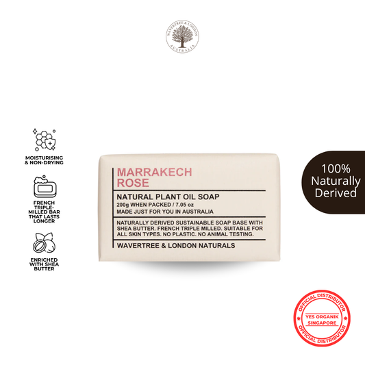 Wavertree & London Marrakech Rose Soap Bar | Moisturising Triple-Milled Bar with Shea Butter | 100% Naturally Derived