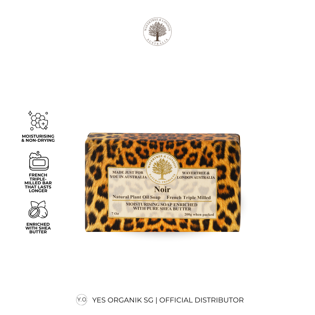 Wavertree & London Noir Soap Bar | Moisturising Triple-Milled Bar with Shea Butter | Gentle on Skin