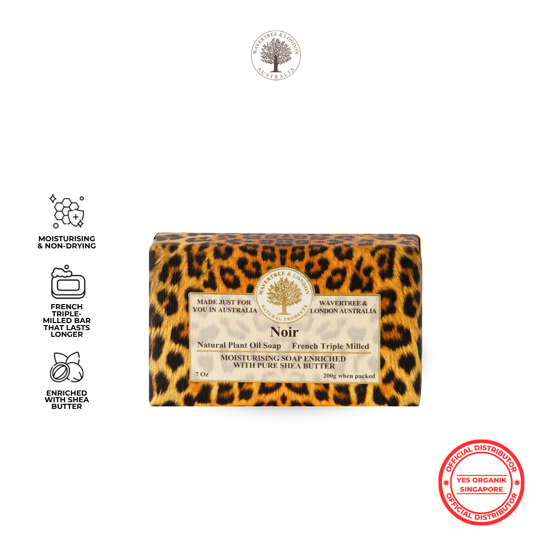 Wavertree & London Noir Soap Bar | Moisturising Triple-Milled Bar with Shea Butter | Gentle on Skin