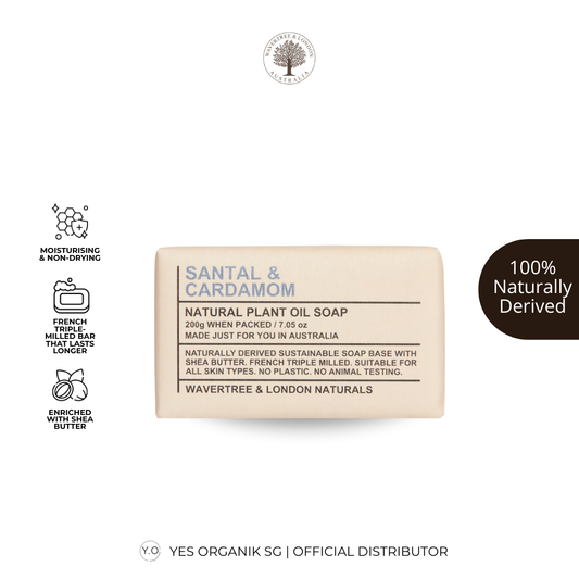 Wavertree & London Santal & Cardamom Soap Bar | Moisturising Triple-Milled Bar with Shea Butter | 100% Naturally Derived | Moisturizing Triple-Milled Bar with Shea Butter | Gentle on Skin