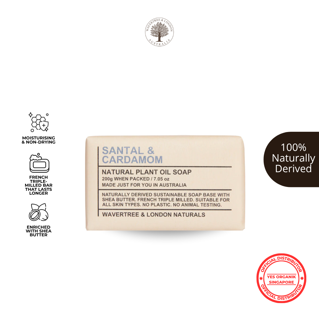 Wavertree & London Santal & Cardamom Soap Bar | Moisturising Triple-Milled Bar with Shea Butter | 100% Naturally Derived | Moisturizing Triple-Milled Bar with Shea Butter | Gentle on Skin