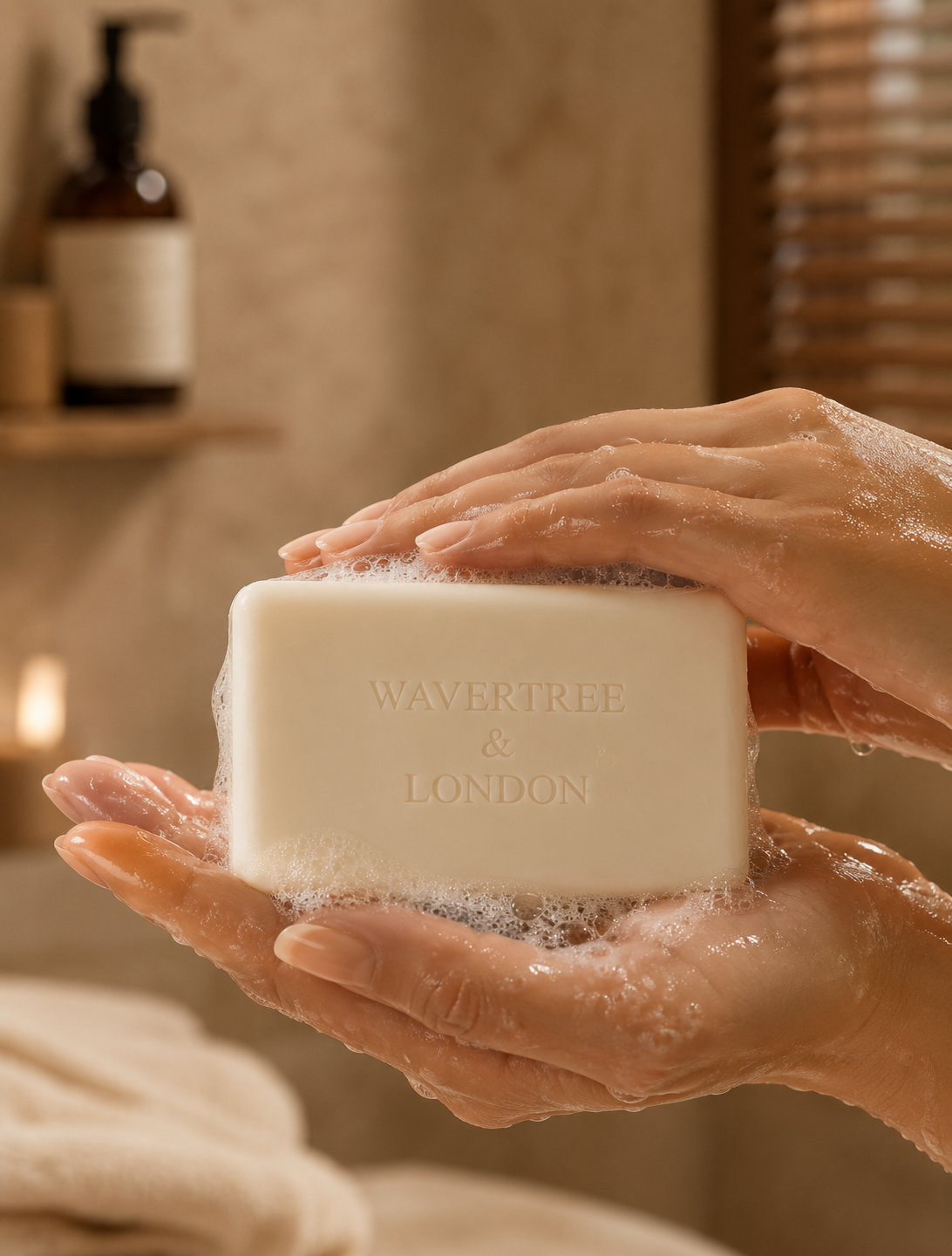 Wavertree & London Noir Soap Bar | Moisturising Triple-Milled Bar with Shea Butter | Gentle on Skin
